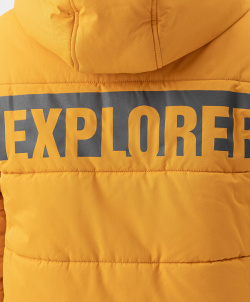 Пальто зимнее с капюшоном желтое Button Blue (158)
