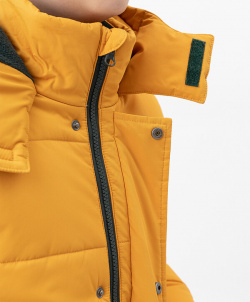 Пальто зимнее с капюшоном желтое Button Blue (158)