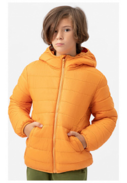 Куртка демисезонная базовая с капюшоном оранжевая Button Blue (128) 