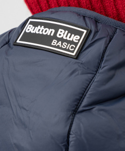Куртка демисезонная базовая с капюшоном синяя Button Blue (98)