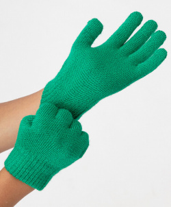 Перчатки вязаные зеленые Button Blue (12) 