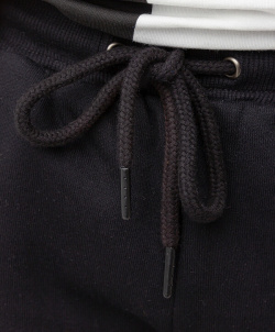 Трикотажные брюки с лампасами черные Button Blue (134)