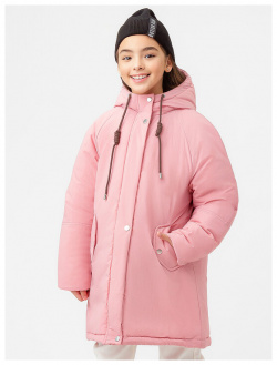 Пальто демисезонное оверсайз розовое Button Blue (158) 