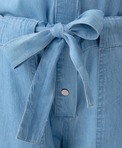 Комбинезон джинсовый с коротким рукавом голубой Button Blue (146)
