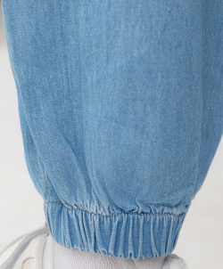 Комбинезон джинсовый с коротким рукавом голубой Button Blue (158)
