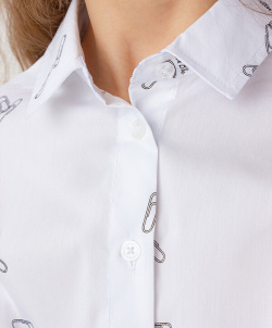 Рубашка с принтом белая Button Blue (128)