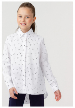 Рубашка с принтом белая Button Blue (158) 