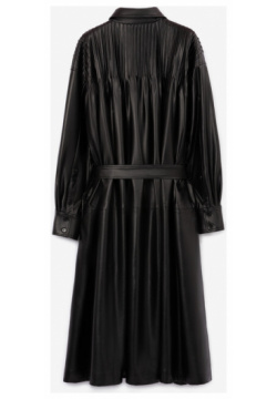 Платье оверсайз из экокожи черное GLVR (S)