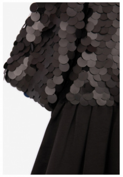 Платье с коротким рукавом и пайетками черное Gulliver (152)