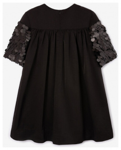 Платье с коротким рукавом и пайетками черное Gulliver (122)