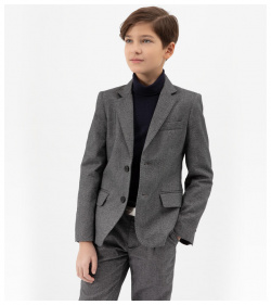 Пиджак текстильный с нагрудным карманом серый для мальчика Gulliver (146) 