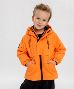 Парка ветровка демисезонная с капюшоном оранжевая для мальчика Button Blue (110) 