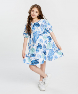 Платье с принтом мультицвет для девочки Button Blue (134) 
