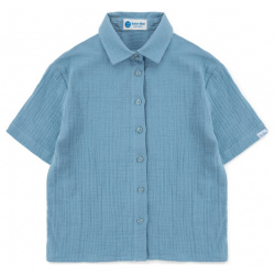 Рубашка с коротким рукавом голубая для девочки Button Blue (104)