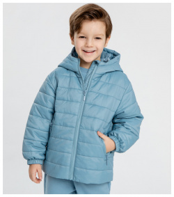 Куртка демисезонная стёганная с капюшоном голубая детская Button Blue (116)
