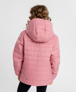 Куртка с капюшоном демисезонная стёганная розовая для девочки Button Blue (140)