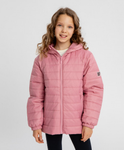 Куртка с капюшоном демисезонная стёганная розовая для девочки Button Blue (146)