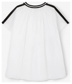 Платье из поплина трапециевидной формы белое для девочек Gulliver (116)