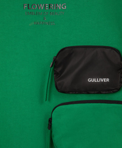 Платье из футера зеленое для девочек Gulliver (98)