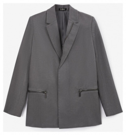 Пиджак стильный с застежкой на молнию серый для мальчика Gulliver (110) 