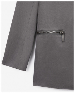 Пиджак стильный с застежкой на молнию серый для мальчика Gulliver (110)