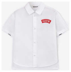 Рубашка с крупным принтом на спинке белая для мальчика Gulliver (104) 