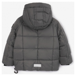 Куртка утепленная стеганая с внутренними лямками серая для мальчика Gulliver (110)