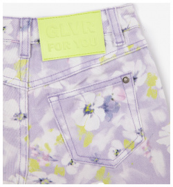 Шорты джинсовые в цветочек для девочки Gulliver (116)