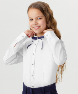 Блузка приталенная белая Button Blue