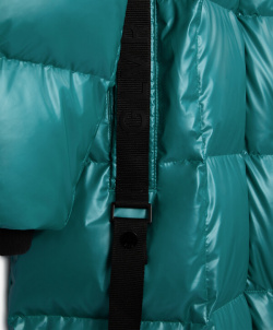 Пальто оверсайз с капюшоном зеленое GLVR