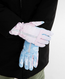 Перчатки из мембраны с утеплителем и принтом мультицвет Button Blue