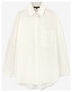 Блузка силуэта оверсайз с потайными молниями в рукавах белая GLVR (XL) 