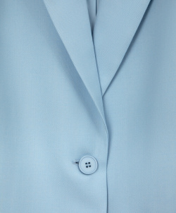 Пиджак из костюмной ткани прямой свободной формы с двумя шлицами на спинке голубой GLVR (L)
