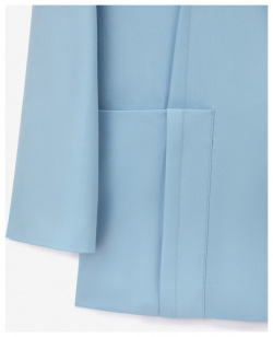 Пиджак из костюмной ткани прямой свободной формы с двумя шлицами на спинке голубой GLVR (M)