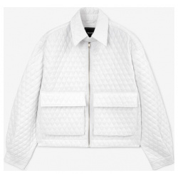 Куртка укороченная стеганая со спущенным плечом белая GLVR (XL) 