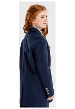 Пиджак оверсайз двубортный с лацканами синий Button Blue (170)