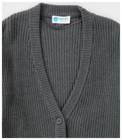 Кардиган укороченный крупной вязки серый Button Blue (164)