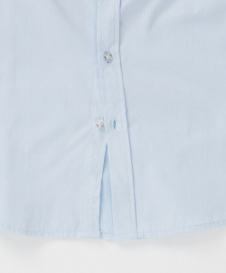 Рубашка в рубчик с коротким рукавом голубая Button Blue (170)
