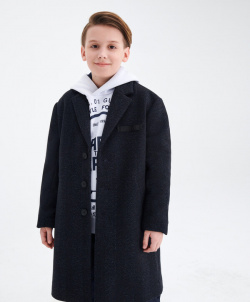 Пальто из шерсти серое для мальчика Gulliver (128)