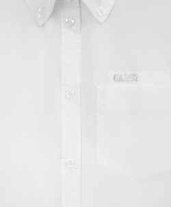 Блузка оверсайз укороченная белая для девочки Gulliver (164)