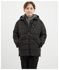 Куртка демисезонная на искусственном пуху чёрная для мальчика Gulliver (128)