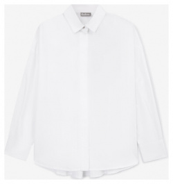 Рубашка оверсайз с длинными рукавами белая для девочки Gulliver (164) 