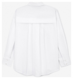 Рубашка оверсайз с длинными рукавами белая для девочки Gulliver (158)
