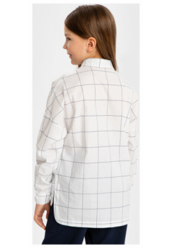 Рубашка с олловер принтом в крупную клетку белая Button Blue (128)
