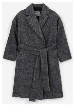 Пальто из шерстяной ткани в полоску для девочки Gulliver (146)