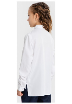 Блузка с кружевом и отложным воротником белая Button Blue (170)