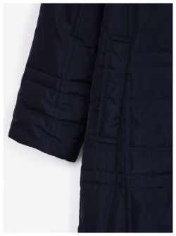 Пальто демисезонное из плащевой ткани с отстёгивающейся манишкой синее для девочки Gulliver (152)