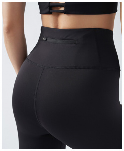 Легинсы спортивные с карманом на молнии для женщины черные Jumkey (50 (XL))