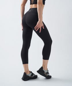 Легинсы спортивные с карманом на молнии для женщины черные Jumkey (42 (XS))