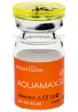 Контактные линзы AQUAMAX 38 1 линза во флаконе Pegavision 